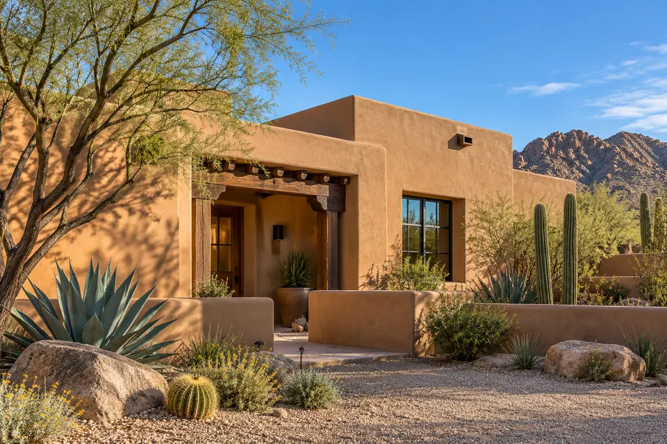 Generated illustration of a low-slope residential roof in Scottsdale.